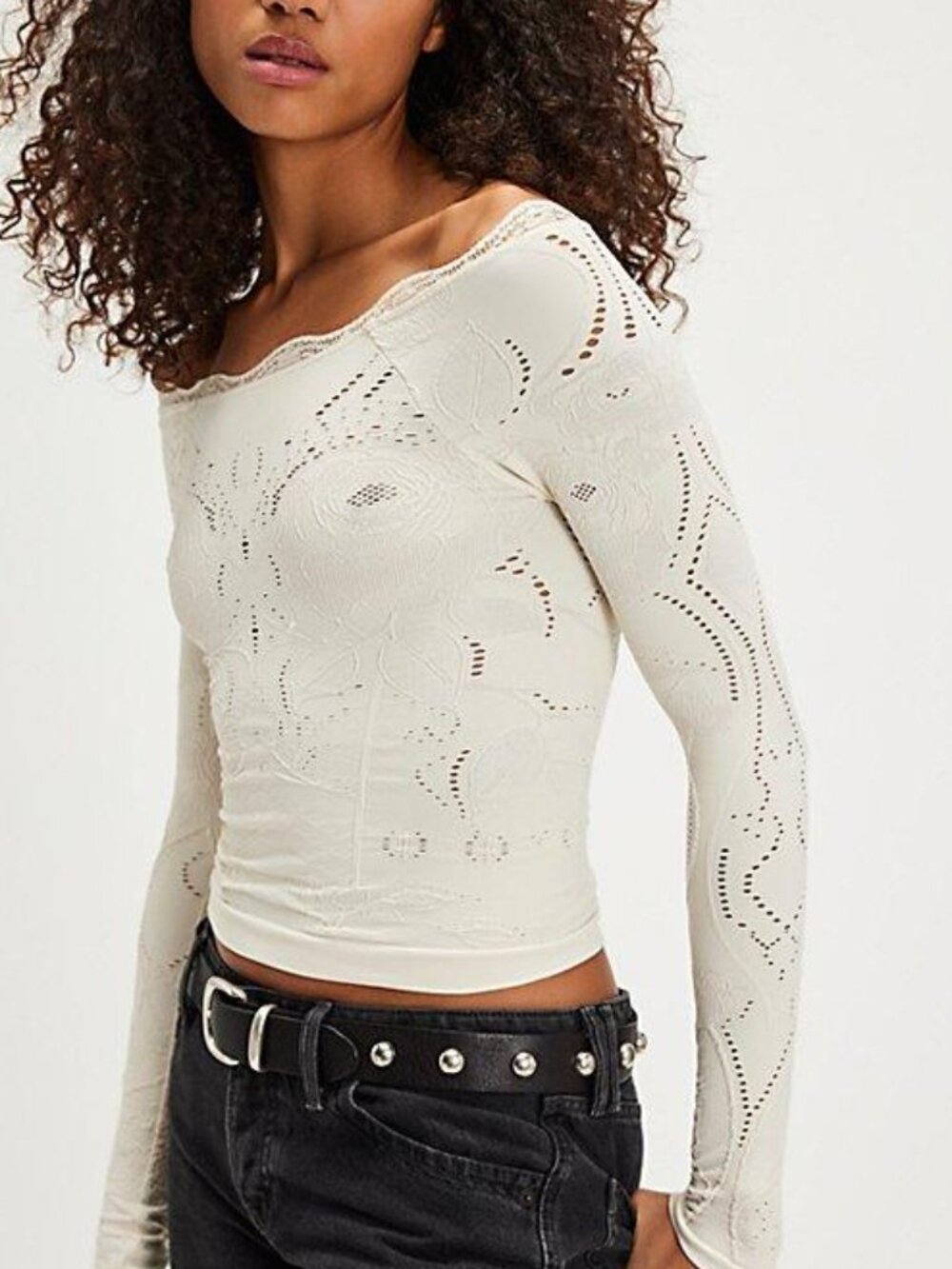 FREE PEOPLE Flirty Flutters Off the Shoulder Top